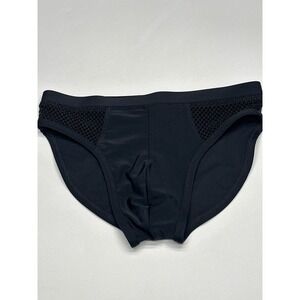 ASOS DESIGN Men's Black Swim Briefs - XS‎ - Swimwear with Mesh Accents